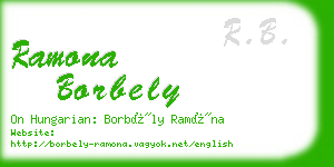 ramona borbely business card